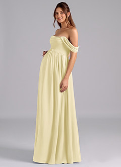 Azazie Saige Maternity Bridesmaid Dresses A-Line Pleated Chiffon Floor-Length Dress image5