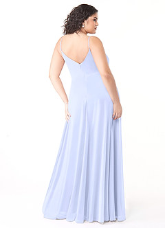 Azazie Evalin Vestidos de madrinha de casamento Vestir Lavanda de Malha de Linha A com Plissado image8