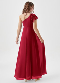Azazie Arabella Junior Scarlet A-Line Ruched Chiffon Dress image2