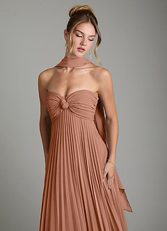 Azazie Tempest Bridesmaid Dresses Bronzer Empire Corset Chiffon Convertible Dress image8