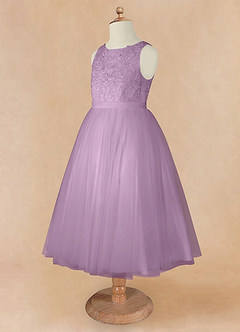 Azazie Calla Flower Girl Dresses Wisteria Ball-Gown Lace Tulle Dress image9