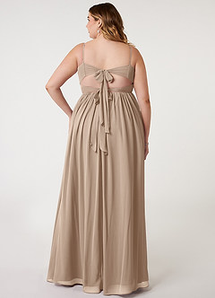Azazie Zeya Bridesmaid Dresses Taupe A-Line V-Neck Pleated Chiffon Dress image7