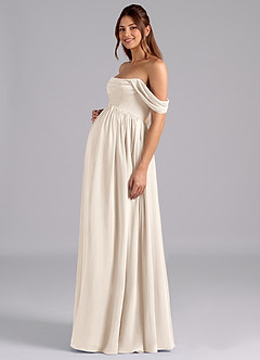 Azazie Saige Maternity Bridesmaid Dresses A-Line Pleated Chiffon Floor-Length Dress image5