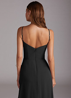 Azazie Marley Bridesmaid Dresses Black A-Line Off the Shoulder Chiffon Convertible Dress image10