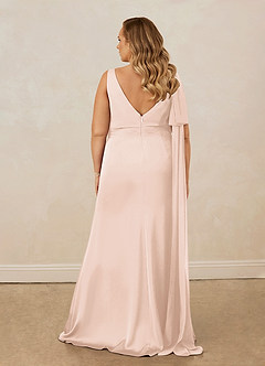 Christian Siriano Bridal for Azazie 1011 Bridesmaid Dresses Blushing Pink Mermaid Bow Stretch Satin Dress image19