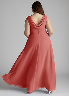 Azazie Karina Bridesmaid Dresses Antique Rose A-Line Pleated Chiffon Dress image9