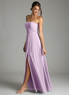 Azazie Tamira Suknie dla druhen Linia A Pofałdowany Szyfon Do ziemi Sukienka image3