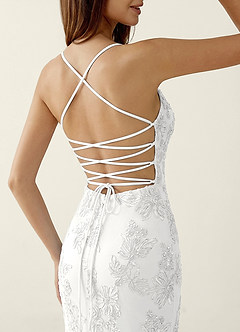 Bellatrix White 3D Flowers Corset Mermaid Lace Up Back Prom Dress image6