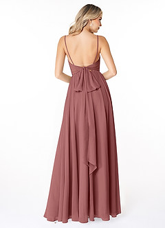 Azazie Gracie Robes de demoiselle d'honneur Robe Trapèze en Mousseline de soie Plissée Améthyste image3
