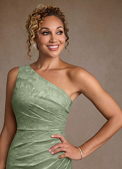 Azazie Joylin Mother of the Bride Dresses Dusty Sage Trumpet One Shoulder Floral Burnout Dress image5