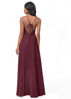 Azazie Everleigh Bridesmaid Dresses Cabernet A-Line Sweetheart Pleated Chiffon Dress image2