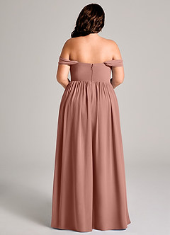 Azazie Calianna Bridesmaid Dresses Cedar Rose A-Line Off the Shoulder Chiffon Convertible Dress image15