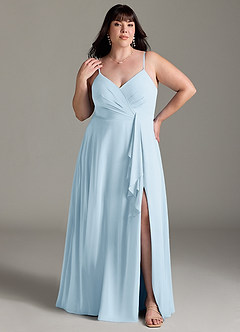 Azazie Akita Bridesmaid Dresses Sky Blue A-Line Chiffon Dress image5