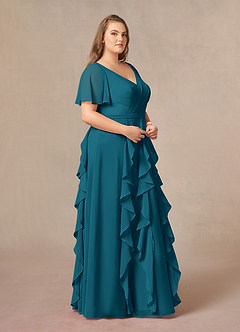 Azazie Watson Mother of the Bride Dresses Ink Blue A-Line V-Neck Chiffon Dress image9
