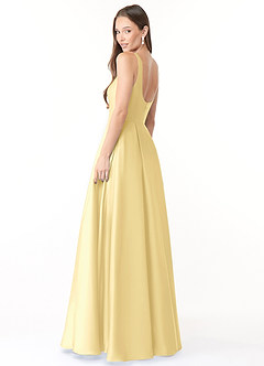 Azazie Neve Bridesmaid Dresses Butter Ball-Gown with Pockets Stretch Satin Dress image4