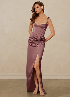 Christian Siriano Bridal for Azazie 1017 Bridesmaid Dresses Vintage Mauve Sheath Sweetheart Neckline Stretch Satin Dress image3