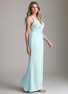 Azazie Valerie Bridesmaid Dresses Sea Glass Mermaid Pleated Chiffon Dress image4