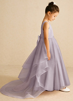 Azazie Pumpkin Flower Girl Dresses Dusk A-Line Convertible Tulle Dress image3