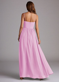 Azazie Calianna Bridesmaid Dresses Candy Pink A-Line Off the Shoulder Chiffon Convertible Dress image5