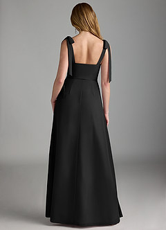 Azazie Lizet Bridesmaid Dresses Black A-Line Sweetheart Neckline Chiffon Dress image2