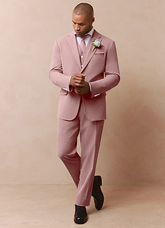 front James Dusty Rose Structured Stretch 3-piece suit