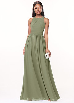 Azazie Harper At-home Try On Dresses Wisteria A-Line Pleated Chiffon Dress image1