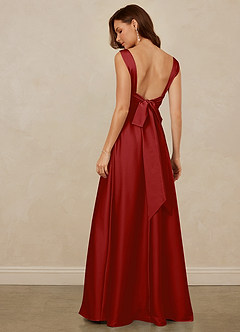 Christian Siriano Bridal for Azazie 1001 Bridesmaid Dresses Pomegranate A-Line Sweetheart Neckline Stretch Satin Dress image5