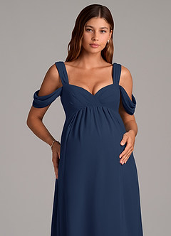Azazie Rhea Maternity Bridesmaid Dresses A-Line Pleated Chiffon Floor-Length Dress image7