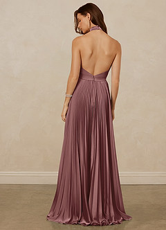 Christian Siriano Bridal for Azazie 1007 Bridesmaid Dresses Vintage Mauve A-Line Pleated Stretch Satin Dress image6
