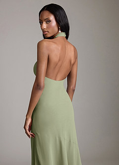 Azazie Lorena Bridesmaid Dresses Pistachio Mermaid Pleated Chiffon Dress image6