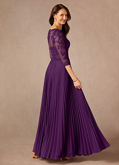 Azazie Corinne Mother of the Bride Dresses Grape A-Line Sequins Chiffon Dress image2