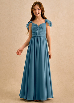 Azazie Meimei Girls Formal Flower Girl Klänningar Klä A-Line i Chiffong Plisserad image3