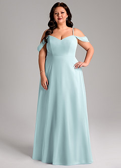 Azazie Marley Bridesmaid Dresses Mist A-Line Off the Shoulder Chiffon Convertible Dress image11