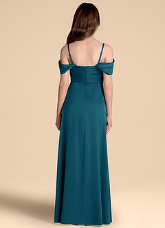 Azazie Kaitlynn Junior Klä av A-Line i Stretch Satin Av axeln image2