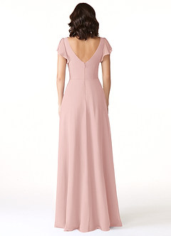 Azazie Omari Bridesmaid Dresses Powder Pink A-Line Chiffon Dress image2