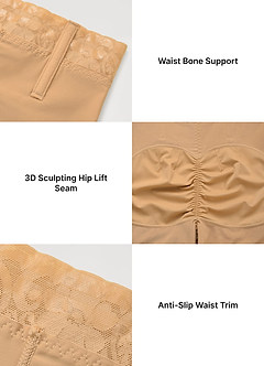front Lace High Waist Tummy Control Butt Lifting Shapewear Shorts