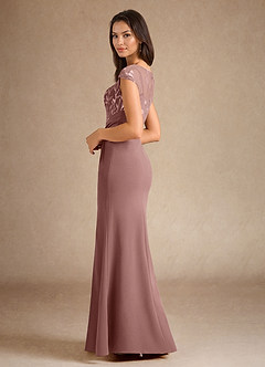 Azazie Santa Clarita Mother of the Bride Dresses Dusty Rose Mermaid Sequins Stretch Crepe Dress image3