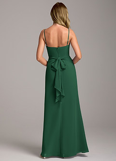 Azazie Tahlia Abiti da Damigella Abito A-Line in Chiffon Con Cintura Verde Scuro image6