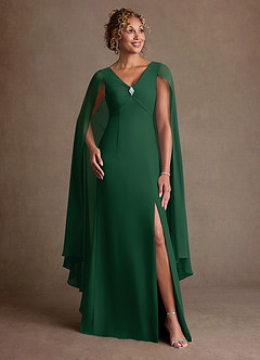 Azazie Boudica 신부의 어머니 드레스 A라인 주름진 쉬폰 플로어 길이 드레스 image3