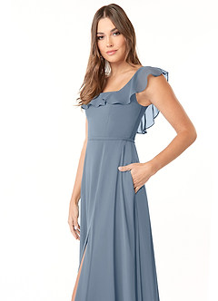 Azazie Jinny Bridesmaid Dresses Twilight A-Line Square Neckline Ruched Chiffon Dress image5