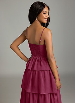 Azazie Kaiden Bridesmaid Dresses Mulberry A-Line Sweetheart Neckline Chiffon Dress image7