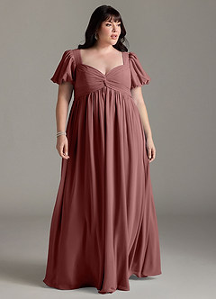 Azazie Madisynn Maternity Bridesmaid Dresses Bow Chiffon Floor-Length Dress image5