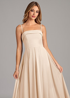 Azazie Lucienne Brautjungfernkleider Wandelbar A-Linie Schulterfrei Chiffon Kleid Alabaster Weiß image7