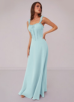 Barbie ♥ Azazie Bridesmaid Dresses Sea Glass A-Line Sweetheart Neckline Chiffon Dress image1