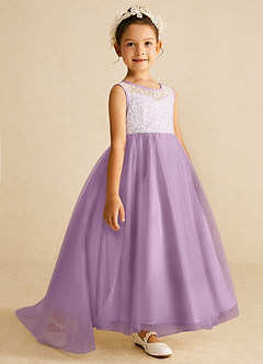 Azazie Tay Flower Girl Dresses Wisteria A-Line Sequins Tulle Dress image3