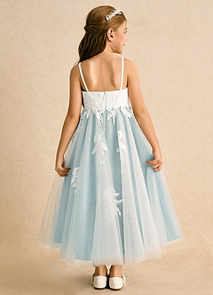 Azazie Coraline Sukienki dla dziewczynek sypiących kwiaty Linia A Koronka Sznurówka Długość kostki Sukienka image2