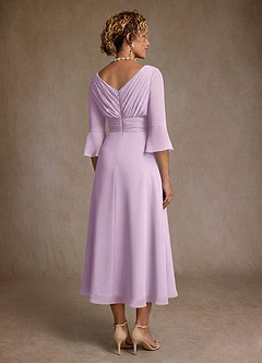 Azazie Aerynne Mother of the Bride Dresses Frosted Lilac A-Line Pleated Chiffon Dress image2