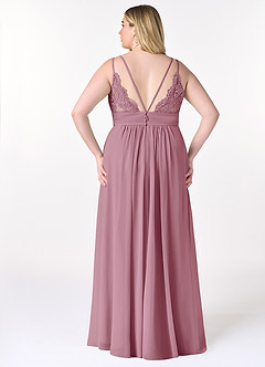 Azazie Maren Allure Bridesmaid Dresses Vintage Mauve A-Line V-Neck Lace Chiffon Dress image7