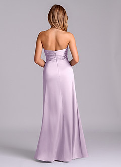 Azazie Sabrine Final Sale Frosted Lilac A-Line Sweetheart Neckline Stretch Satin Dress image2
