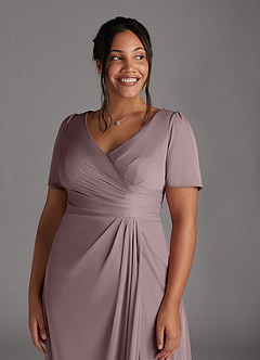 Azazie Bessie Mother of the Bride Dresses Dusk A-Line Pleated Mesh Dress image11